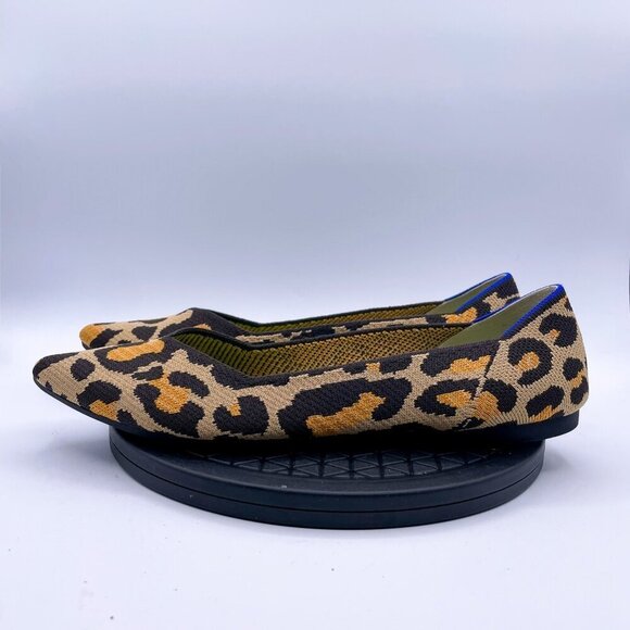Rothy's Sz 11 Ballet Flats The Point II Big Wild Cat Leopard Animal Print - Picture 2 of 9